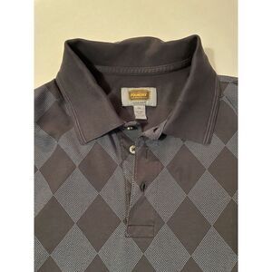 Foundry Supply Co. 2XL Polo Shirt Gray Argyle Short‎ Sleeve Quick Dri